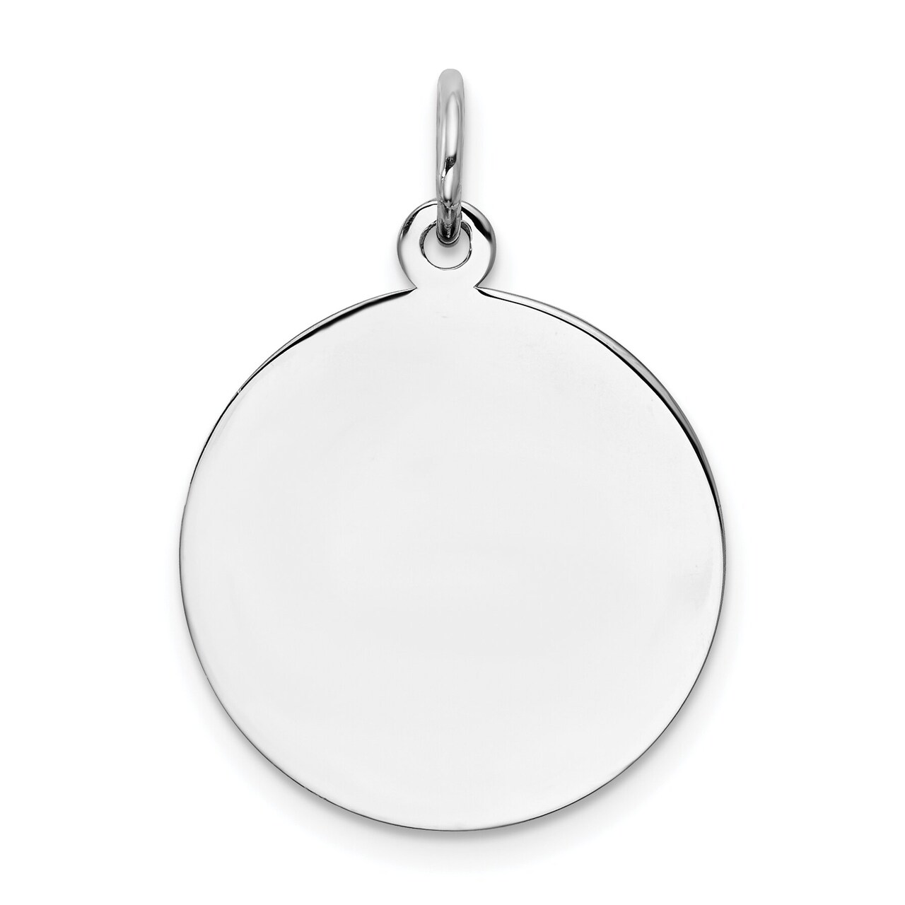 Sterling Silver Disc Round Charm 0.027" 17.5mm Jewerly 21mm x 19mm